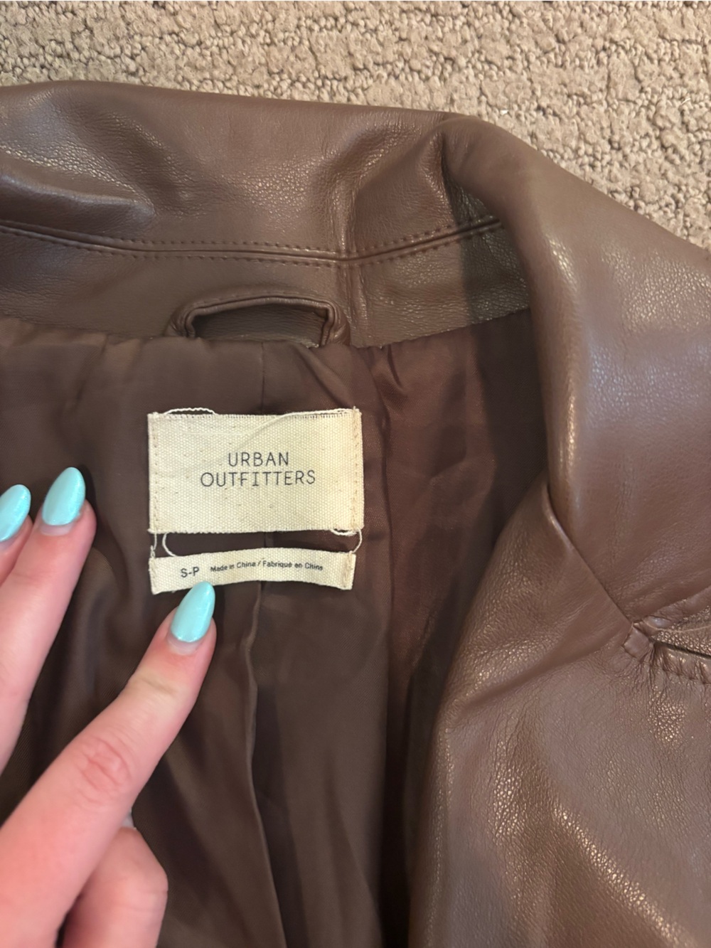Urban Outfitters Brown Leather Blazer Jacket - Picture 3 of 3